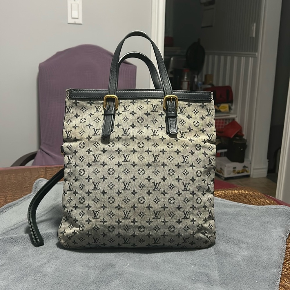 Louis Vuitton Black and Gray Monogram Tote